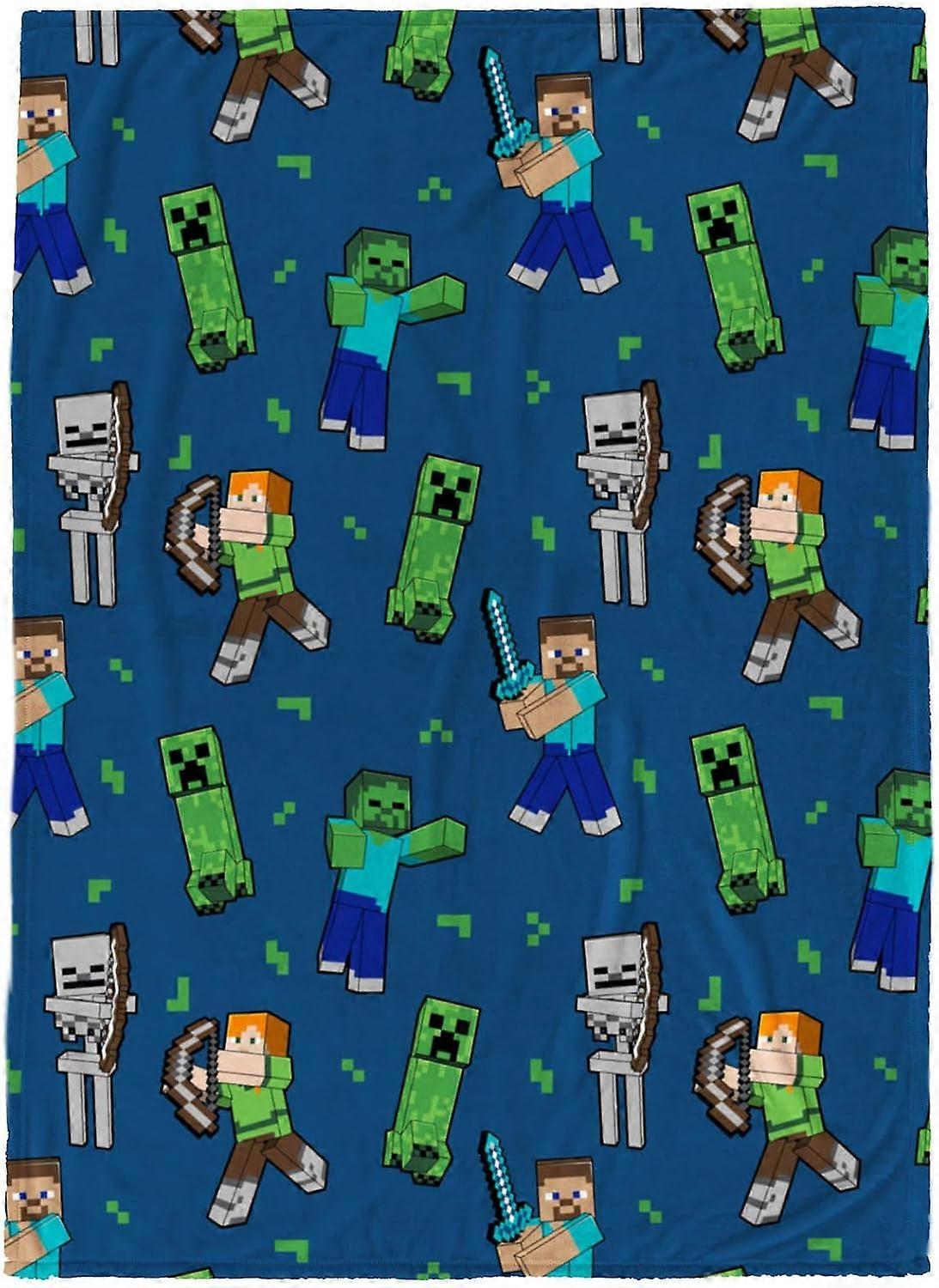 Pluszowy koc do rzucania Minecraft - dziecięca super miękka pościel bojowa z polaru Creeper 50x40in 125x100cm