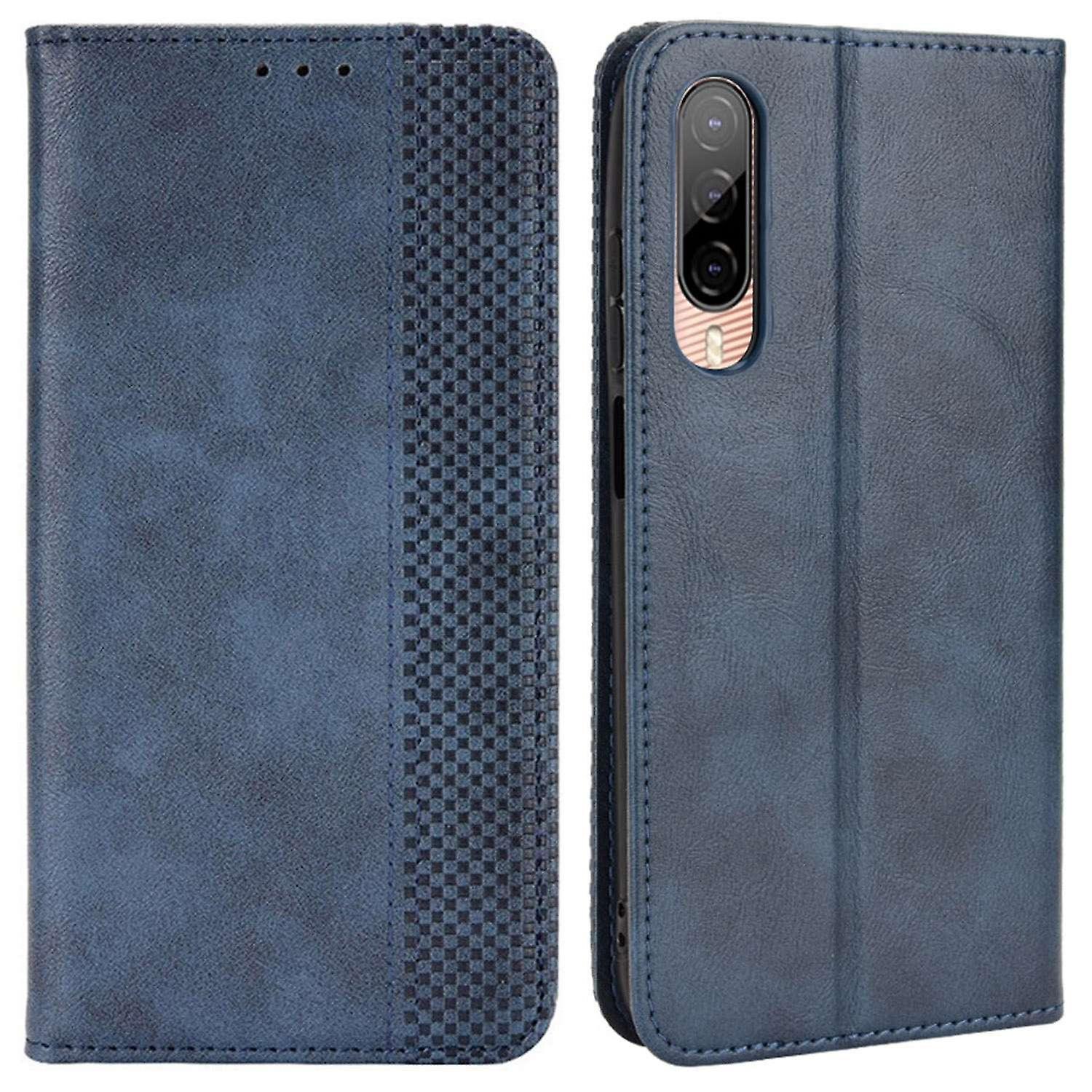 Dla HTC Desire 22 Pro 5G Automatyczne zamykanie Retro Portfel Design Case Stand Function Pokrowiec na obudowę telefonu Niebieski Style B HTC Desire...