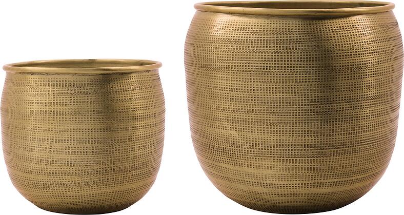 House Doctor Osłonki na doniczki Spot złote 2 szt.