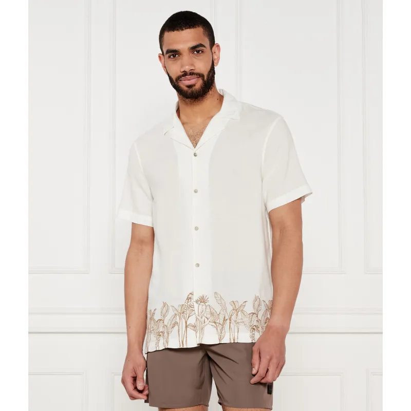 GUESS Koszula Regular Fit z dodatkiem lnu