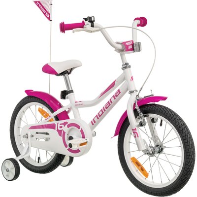 Rower dziecięcy INDIANA Roxy Kid 16 cali dla dziewczynki Biały