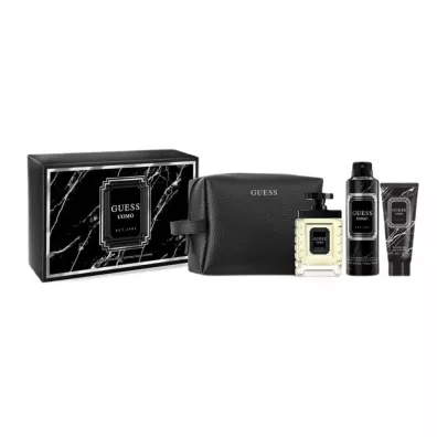 Guess Zestaw Woda toaletowa Uomo + Żel pod prysznic + Dezodorant + Kosmetyczka 2 x 100 ml + 226 ml + 1 szt.