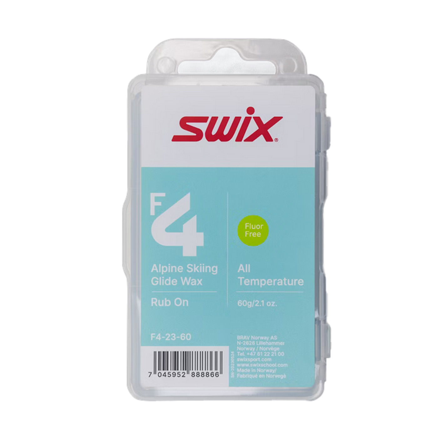 Smar SWIX F4 GLIDEWAX 60G RUB-ON W/CORK F4-23-60