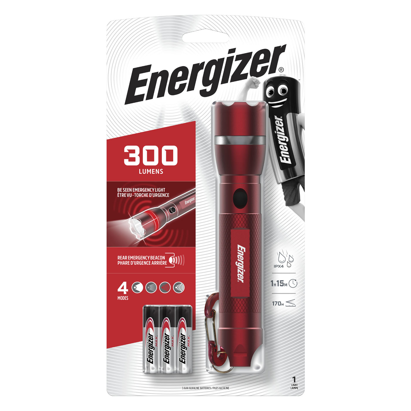Latarka ENERGIZER EMERGENCY METAL E303633400 – Czerwony