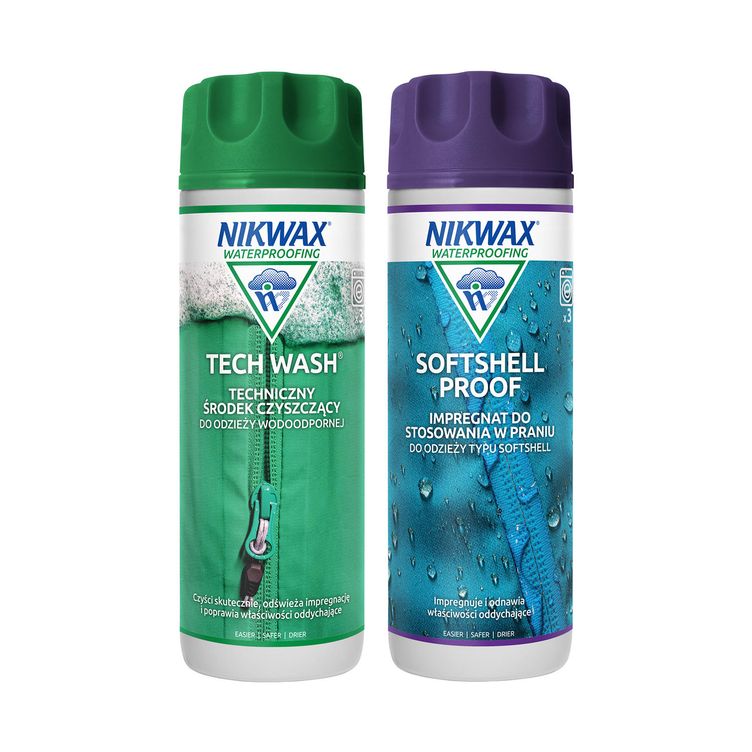 Zestaw do pielęgnacji odzieży typu softshell Nikwax Twin Pack Tech Wash & SoftShell Proof (2 x 300 ml) - ONE SIZE