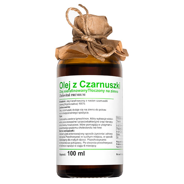 Ziolovital Premium Olej z czarnuszki, nierafinowany, tłoczony na zimno, 100 ml