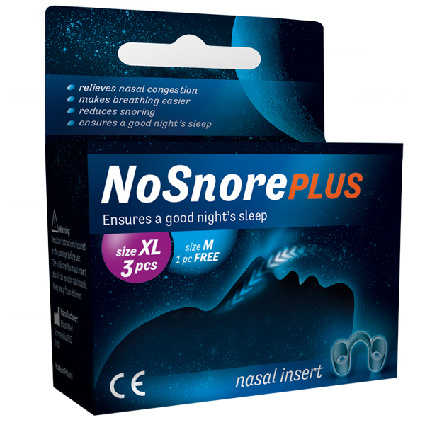 NoSnore Plus, wkładki do nosa, rozmiar XL x 3 sztuki + rozmiar M x 1 sztuka
