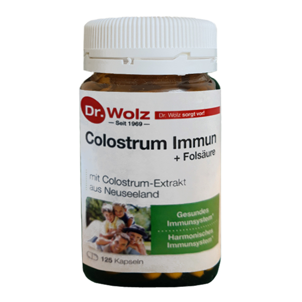 Colostrum Immun + Folsaure, colostrum + kwas foliowy, 125 kapsułek