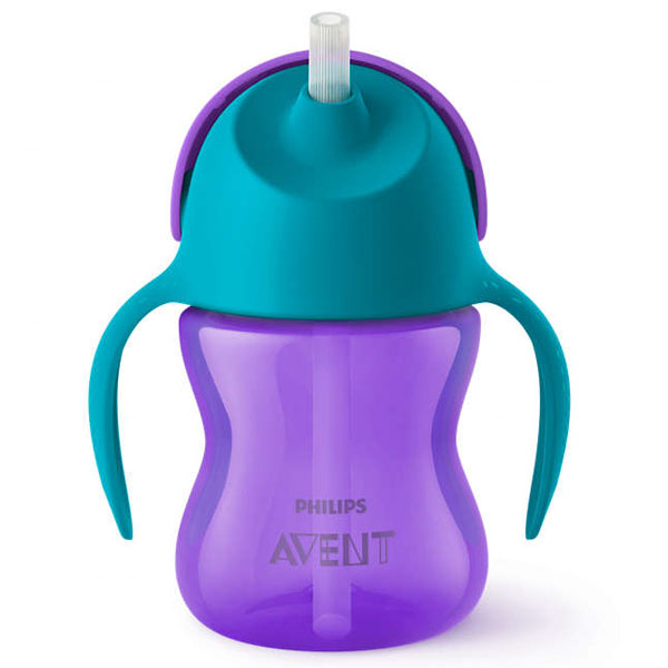 Avent, kubek ze słomką i uchwytami, fioletowy, SCF796/02, od 9 miesiąca, 200 ml