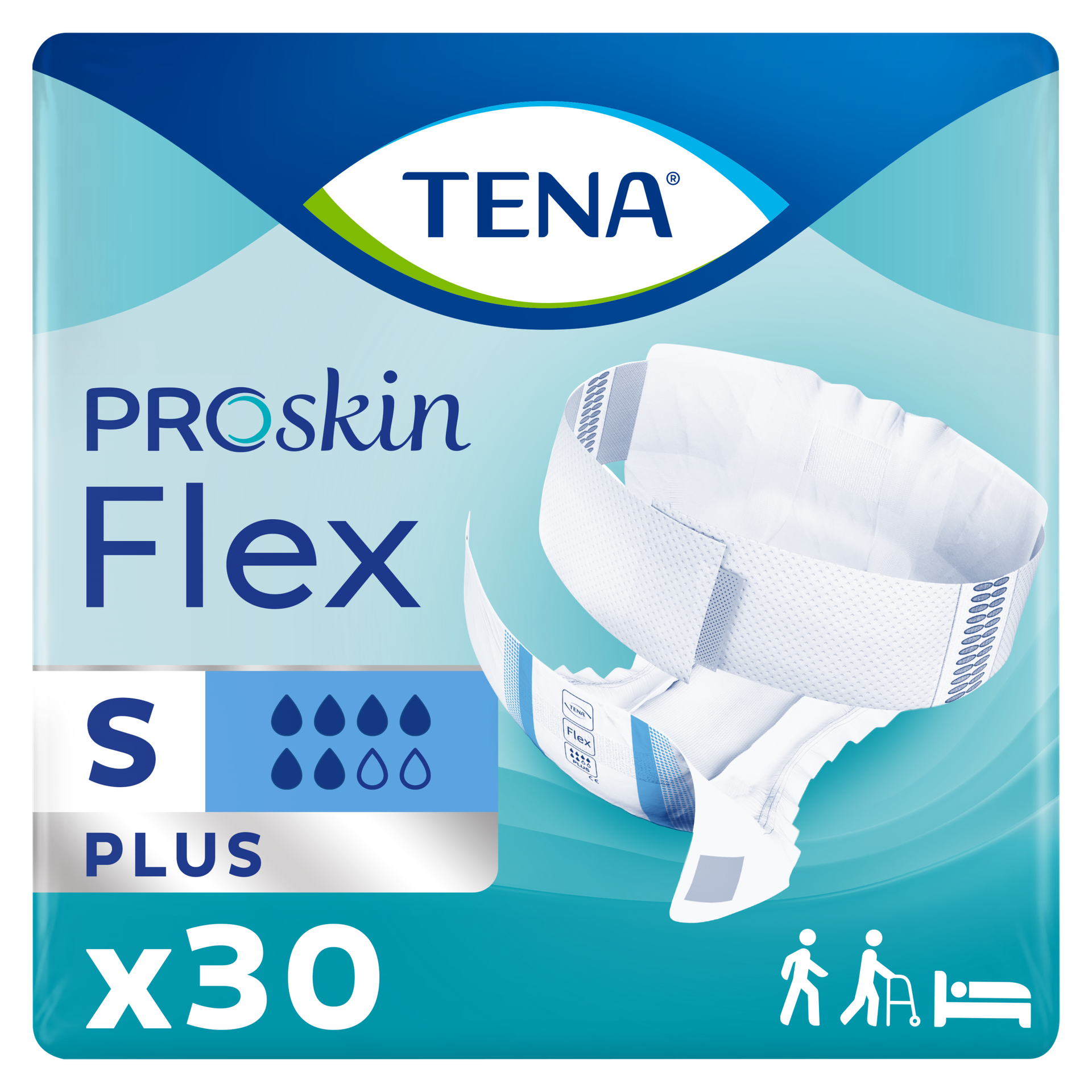 Tena Flex ProSkin, pieluchomajtki, rozmiar S, 61-87 cm, Plus, 30 sztuk