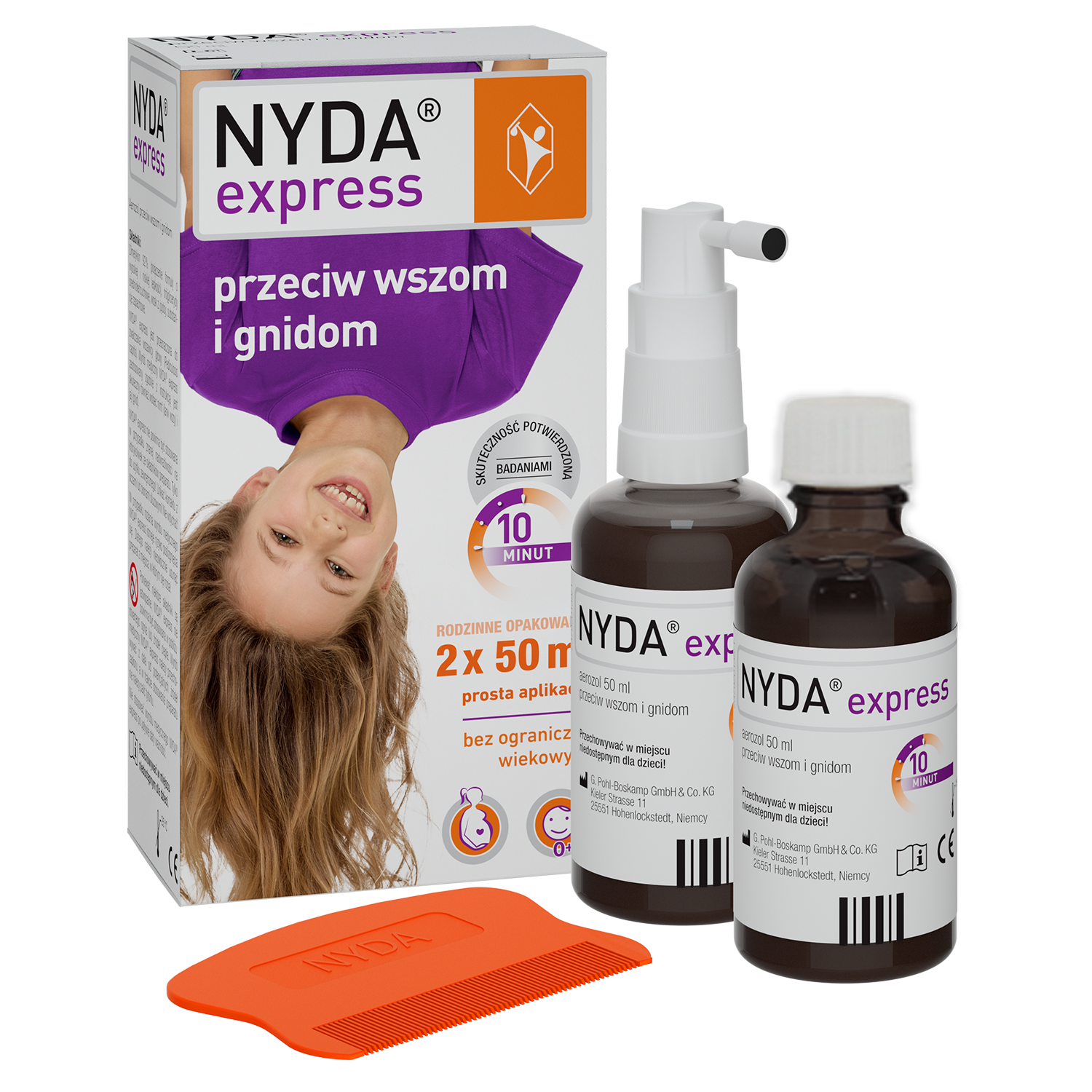 Zestaw Nyda Express, aerozol przeciw wszom i gnidom, 2 x 50 ml