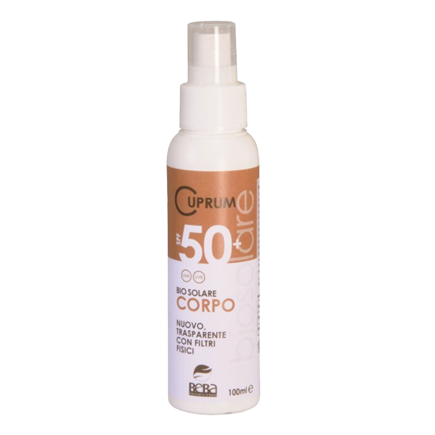 Beba Cuprum Line, spray przeciwsłoneczny do ciała, SPF 50, 100 ml