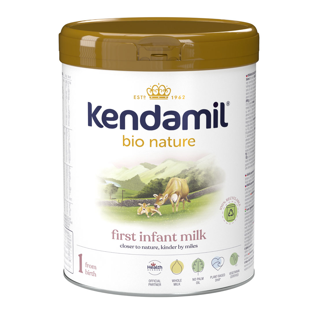 Kendamil Bio Nature 1 DHA+, mleko początkowe, od urodzenia, 800 g