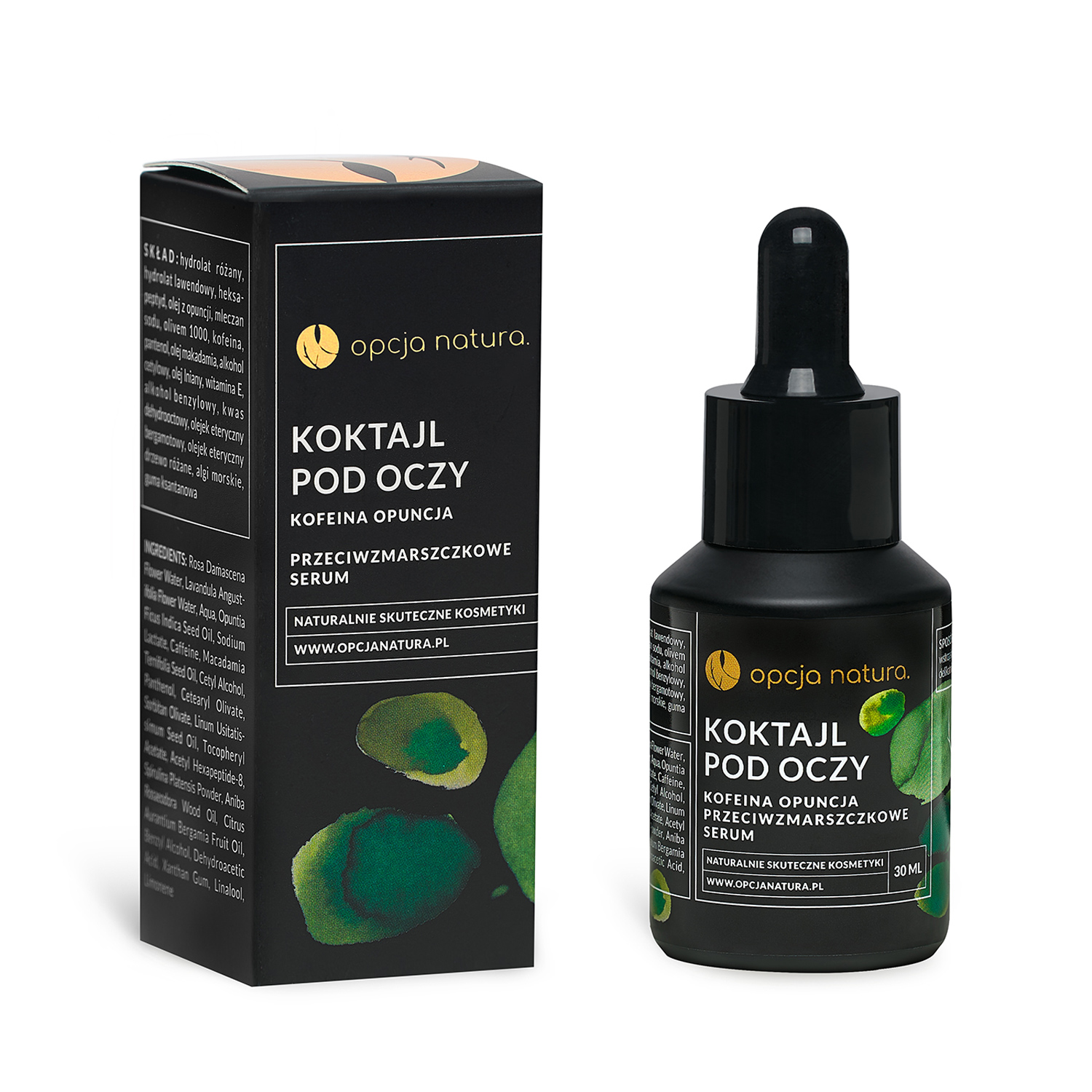 Opcja Natura Koktajl pod oczy, serum przeciwzmarszczkowe, kofeina i opuncja, 30 ml