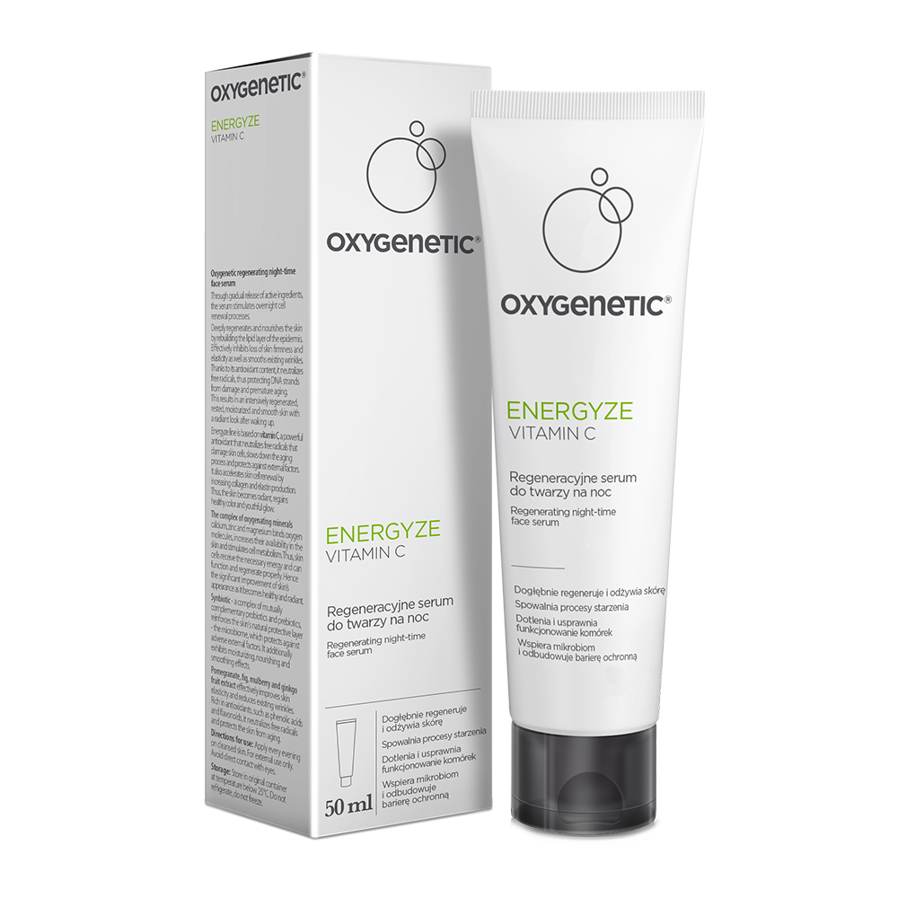 Oxygenetic Energyze Vitamin C, regeneracyjne serum do twarzy na noc, 50 ml