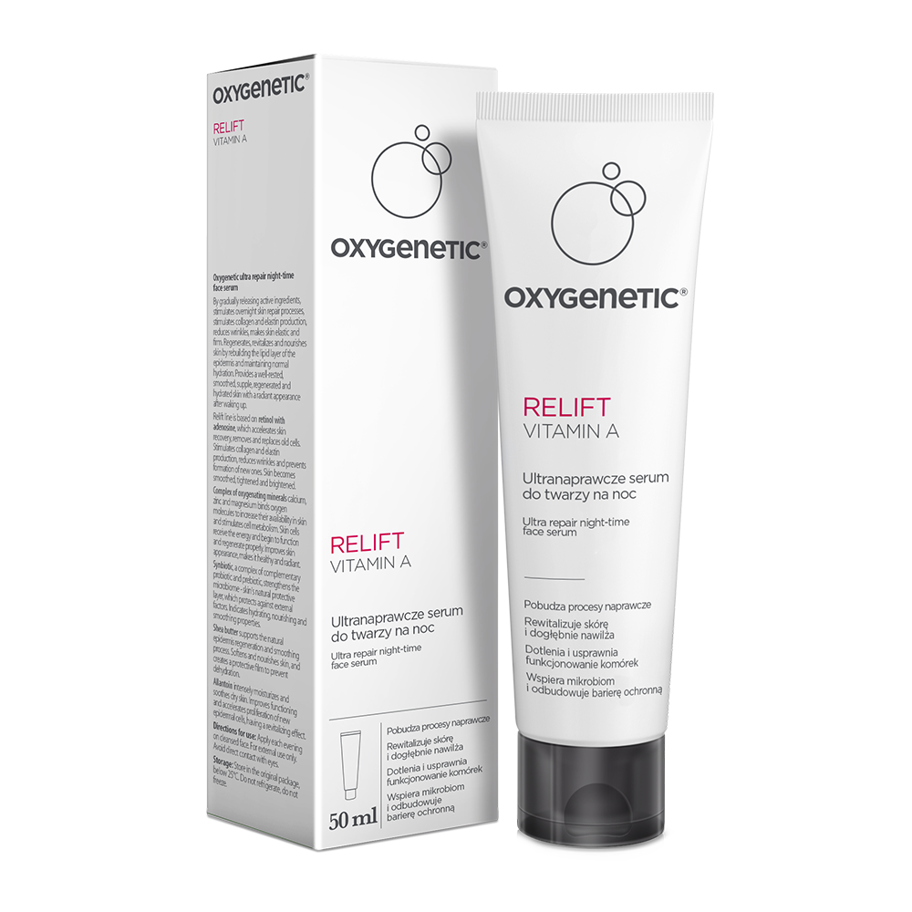 Oxygenetic Relift Vitamin A, ultranaprawcze serum do twarzy na noc, 50 ml