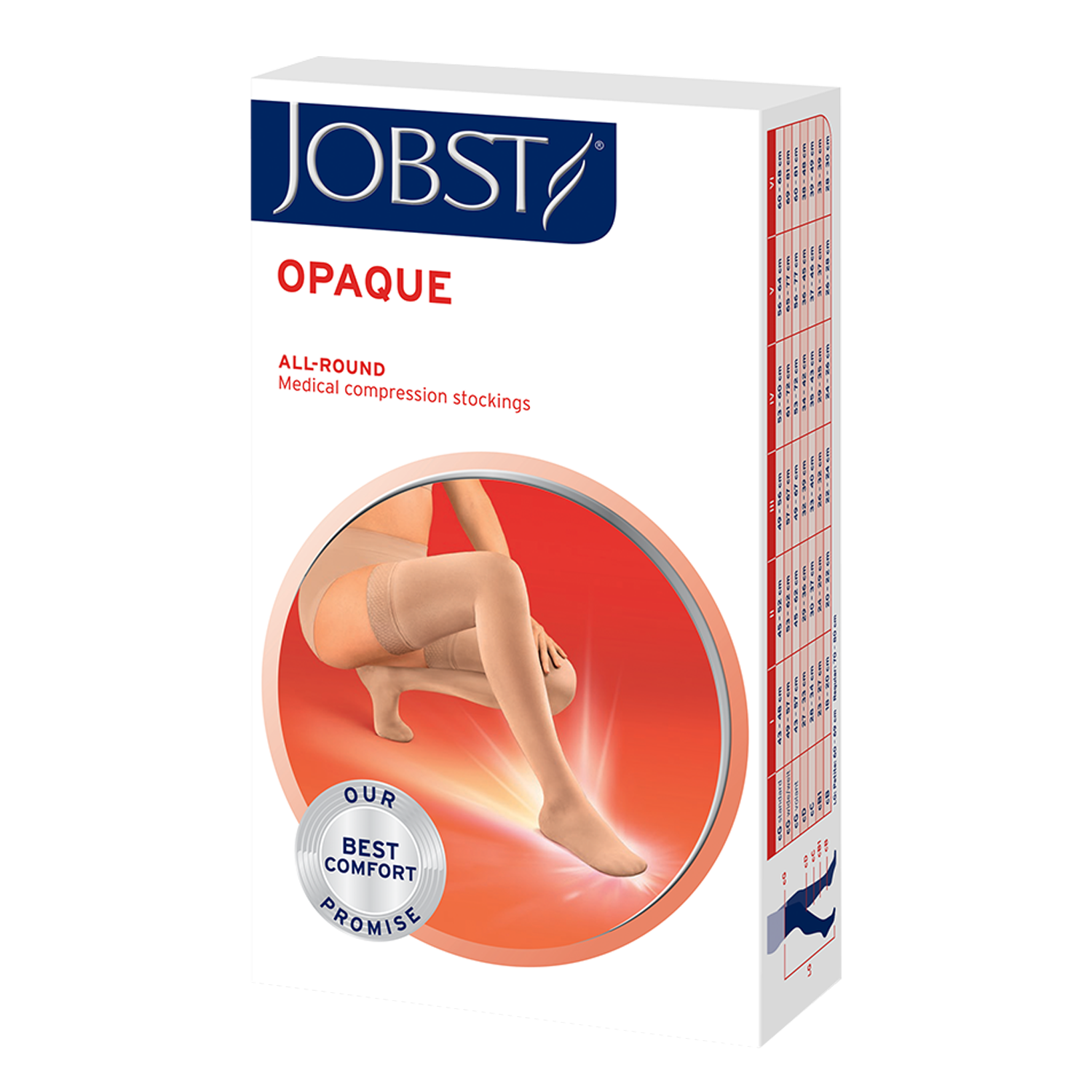 Jobst Opaque, pończochy uciskowe, CCL2, zamknięte palce, rozmiar 3, regular, naturalne