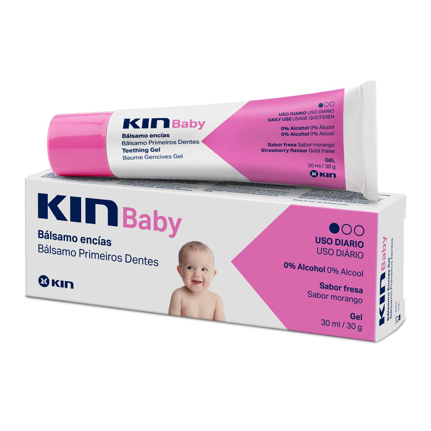 Kin Baby, żel dla ząbkujących dzieci, smak truskawkowy, 30 ml