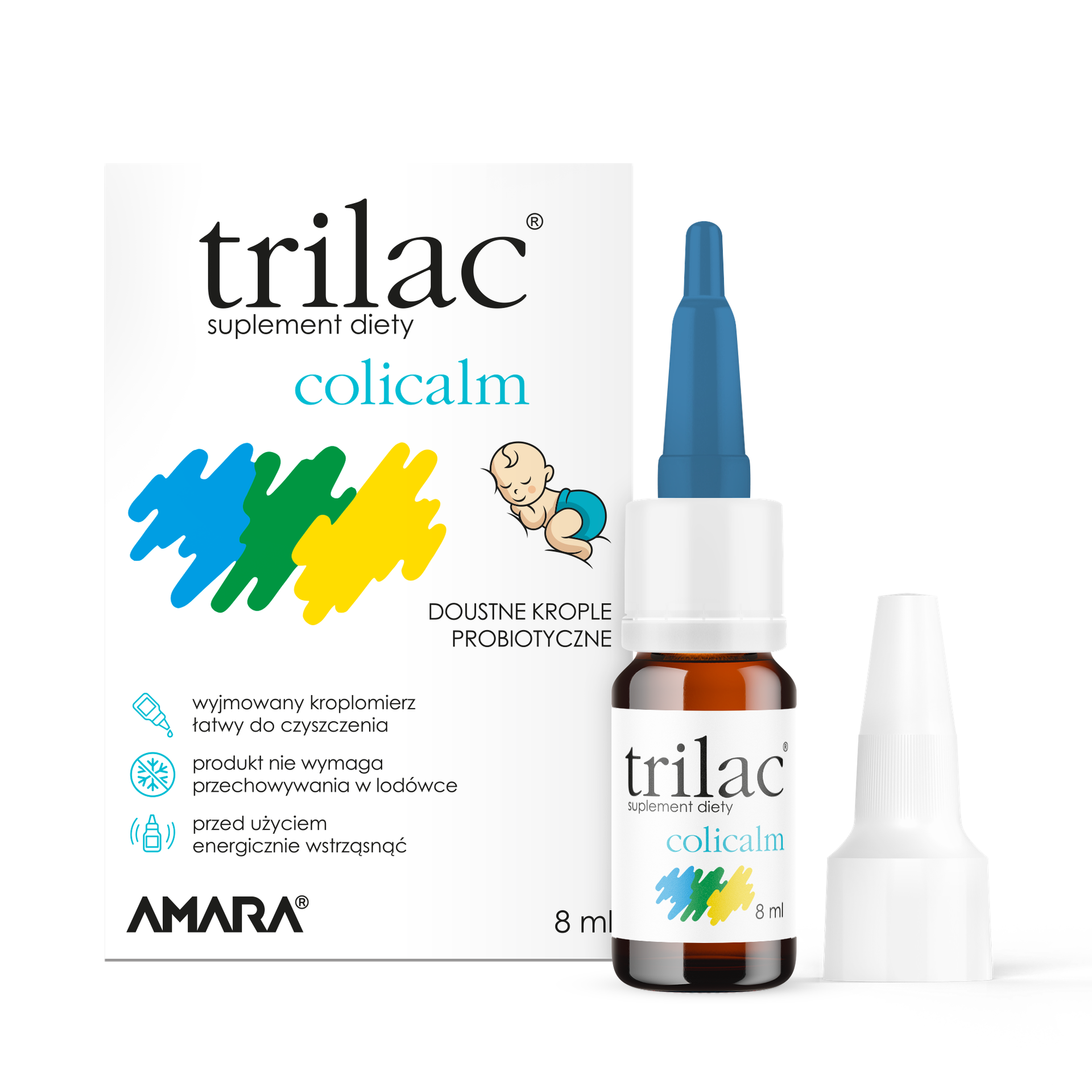 Trilac Colicalm, krople, od urodzenia, 8 ml