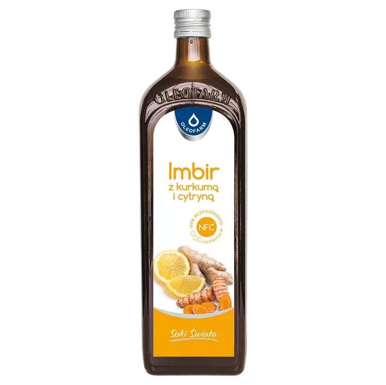 Oleofarm Soki Świata Imbir z kurkumą i cytryną, 980 ml