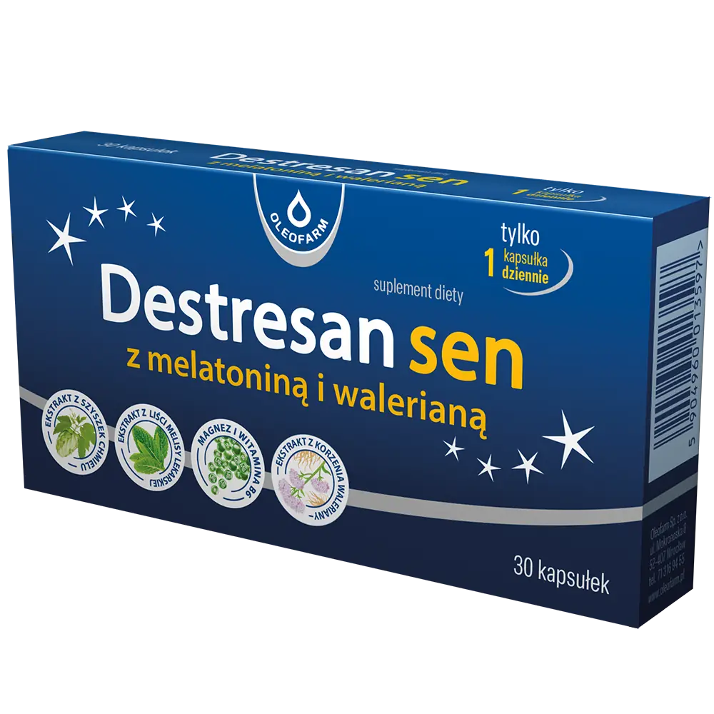 Destresan Sen z melatoniną i walerianą, 30 kapsułek