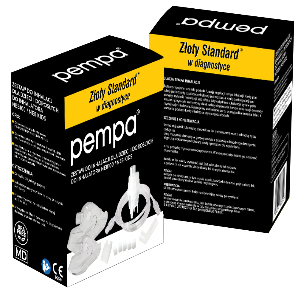 Pempa, zestaw do inhalacji dla dzieci i dorosłych do inhalatora NEB100 i NEB Kids