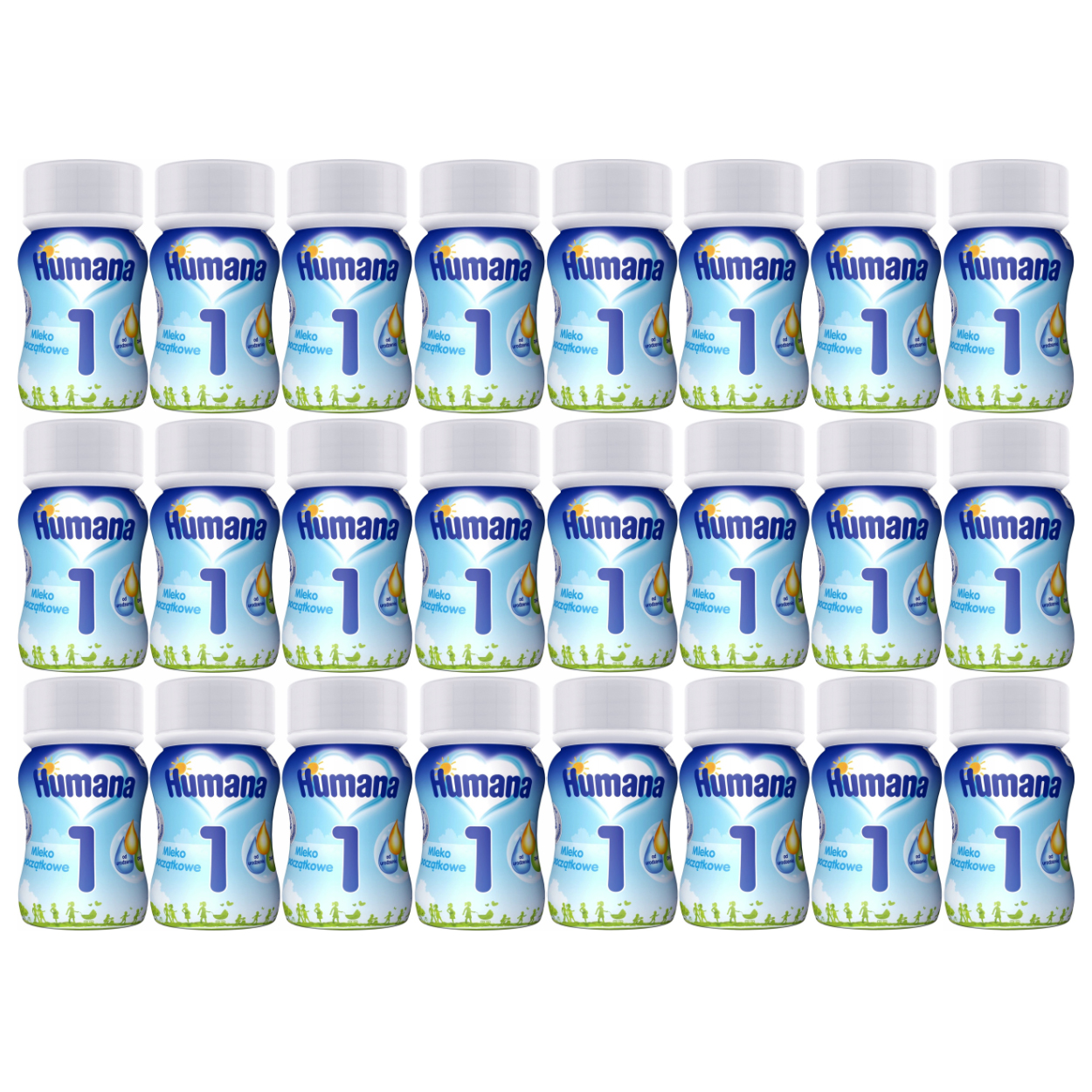 Zestaw Humana 1, mleko początkowe gotowe do spożycia, od urodzenia, 24 x 90 ml USZKODZONE OPAKOWANIE