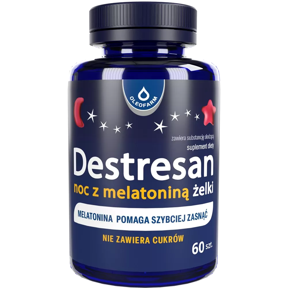 Destresan Noc z melatoniną żelki, smak wiśniowy, 60 sztuk
