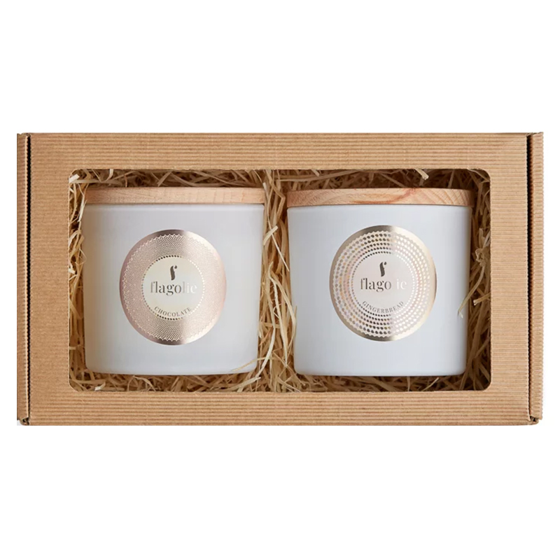 Zestaw Flagolie Świąteczny Nastrój, świeca sojowa, gingerbread, 170 g + świeca sojowa, czekolada, 170 g