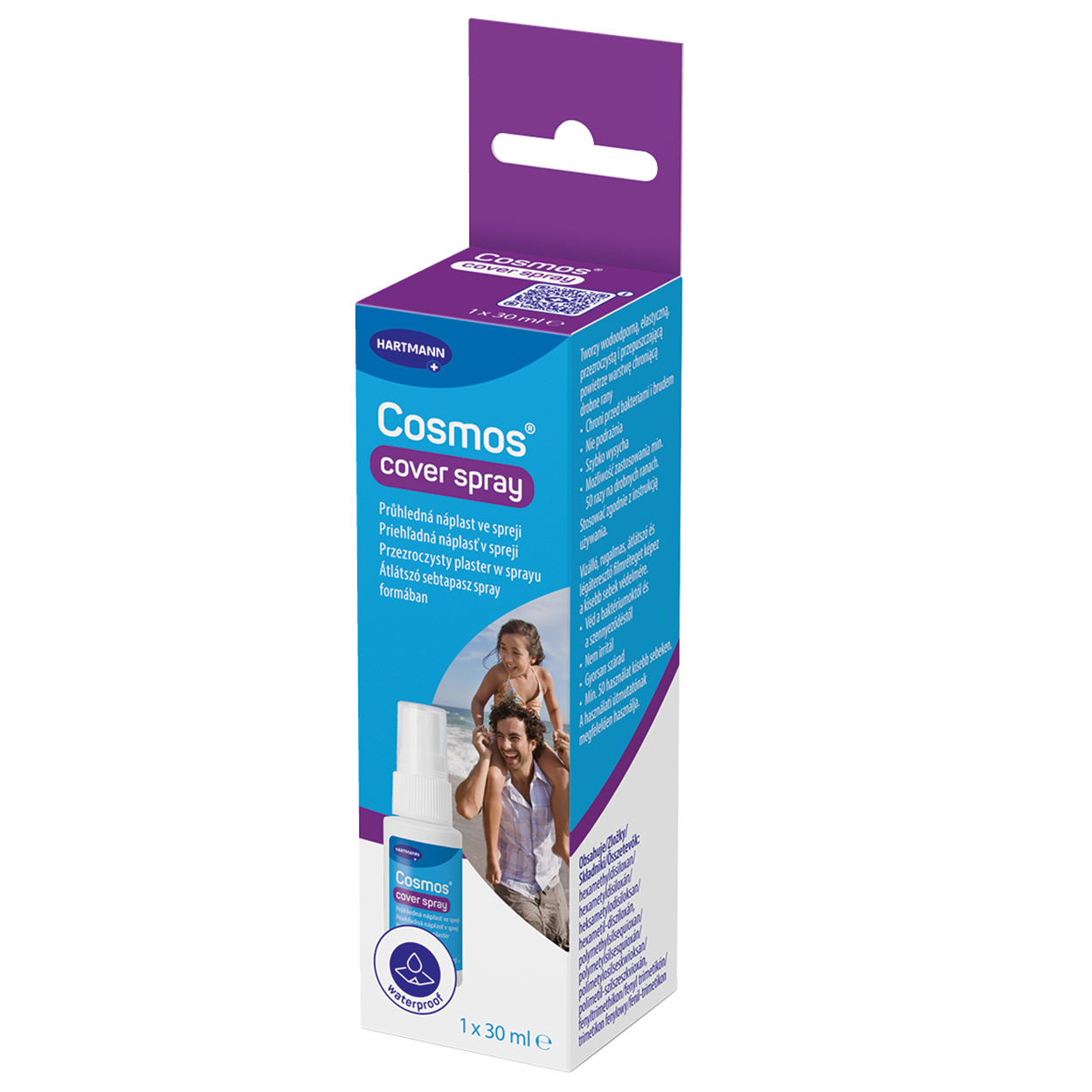 Cosmos Cover, przezroczysty plaster w sprayu, wodoodporny, 30 ml