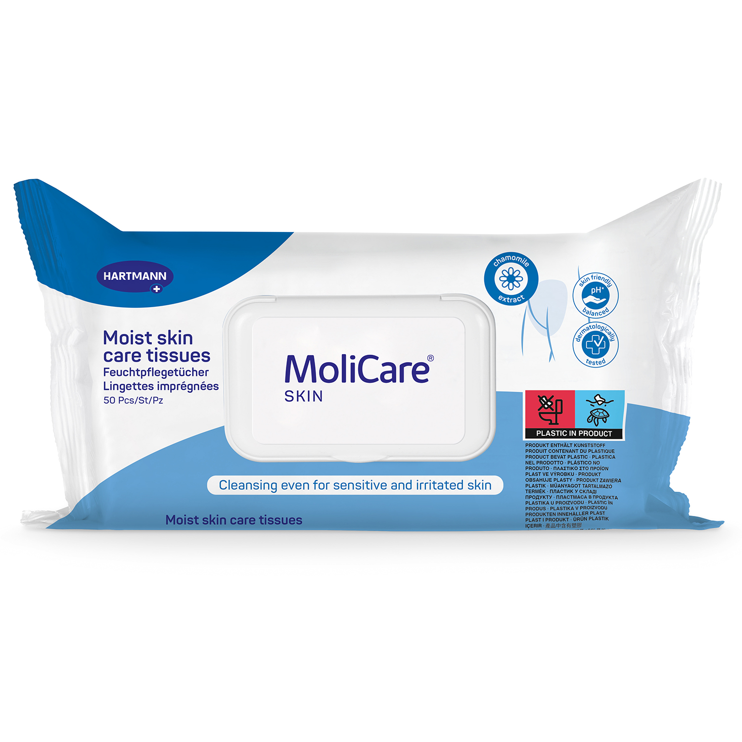 MoliCare Skin, chusteczki nawilżane do pielęgnacji, 50 sztuk
