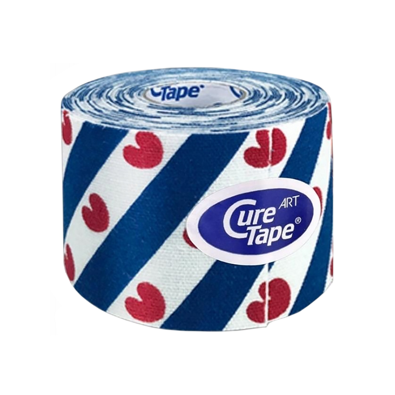 CureTape Art Red Heart, taśma kinezjologiczna, 5 cm x 5 m, 1 sztuka