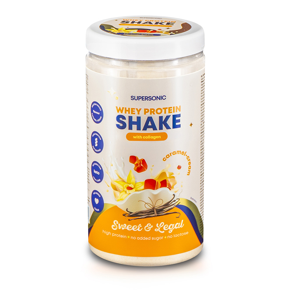 Supersonic, shake proteinowy z kolagenem, smak karmelowo-śmietankowy, bez laktozy, 560 g