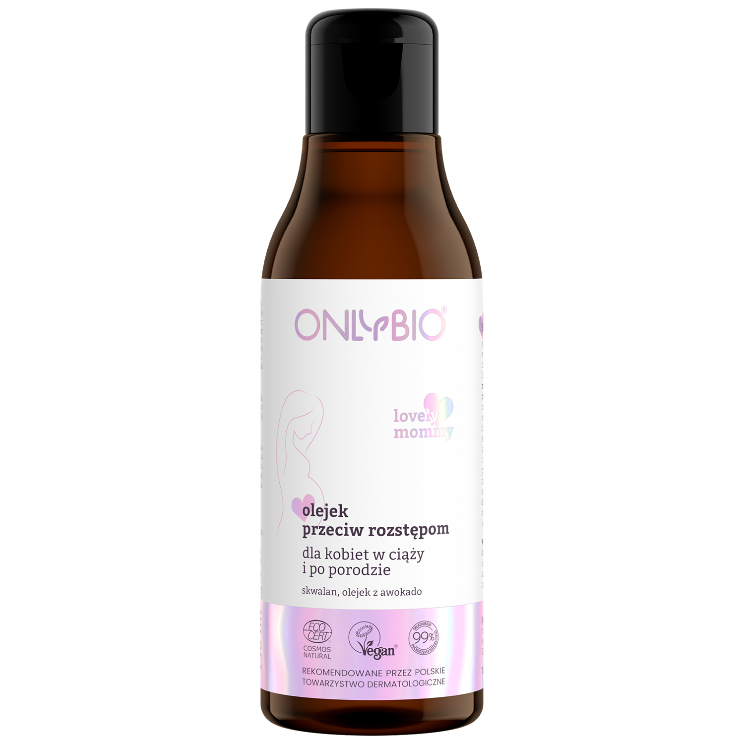OnlyBio Lovely Mommy, olejek przeciw rozstępom dla kobiet w ciąży i po porodzie, 150 ml