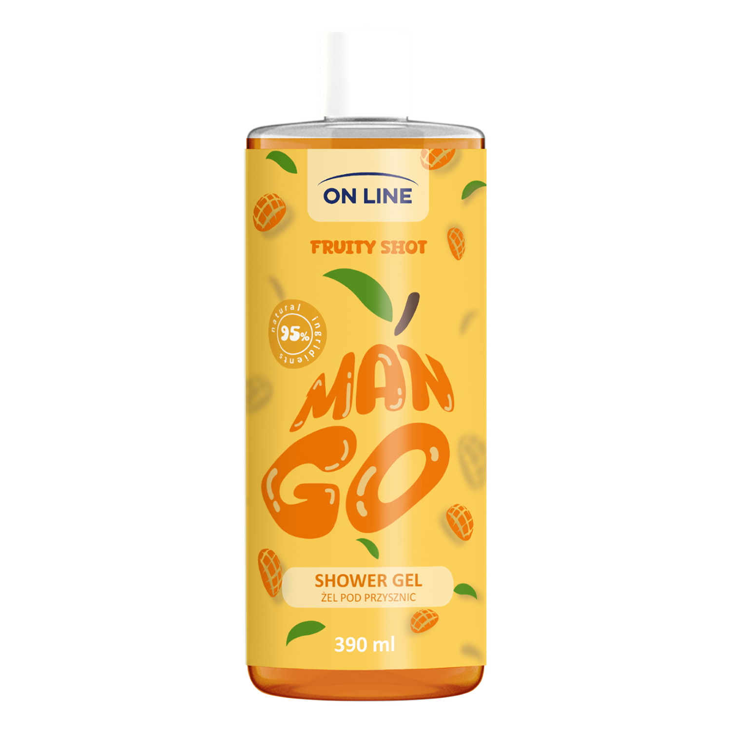 On Line Fruity Shot Mango, żel pod prysznic, 390 ml