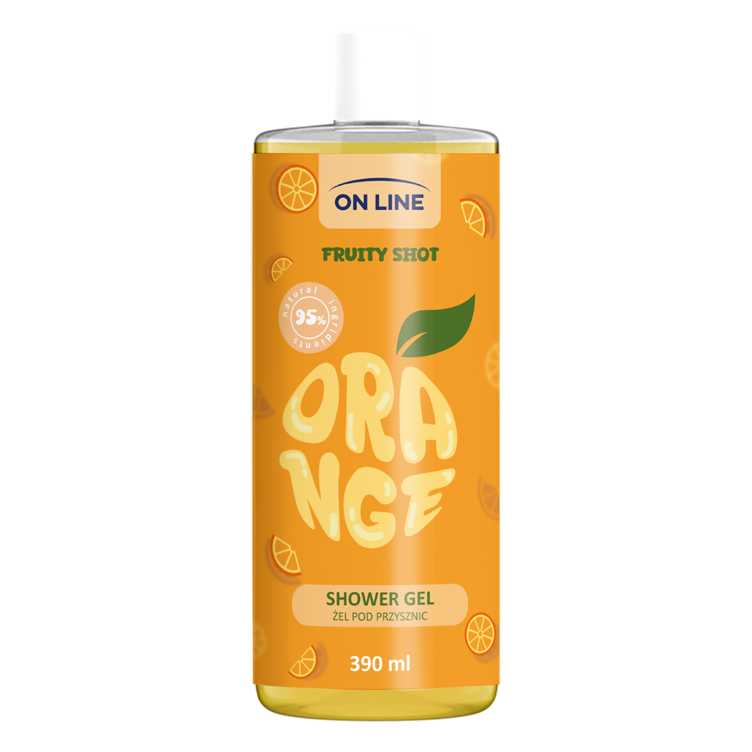 On Line Fruity Shot Orange, żel pod prysznic, 390 ml