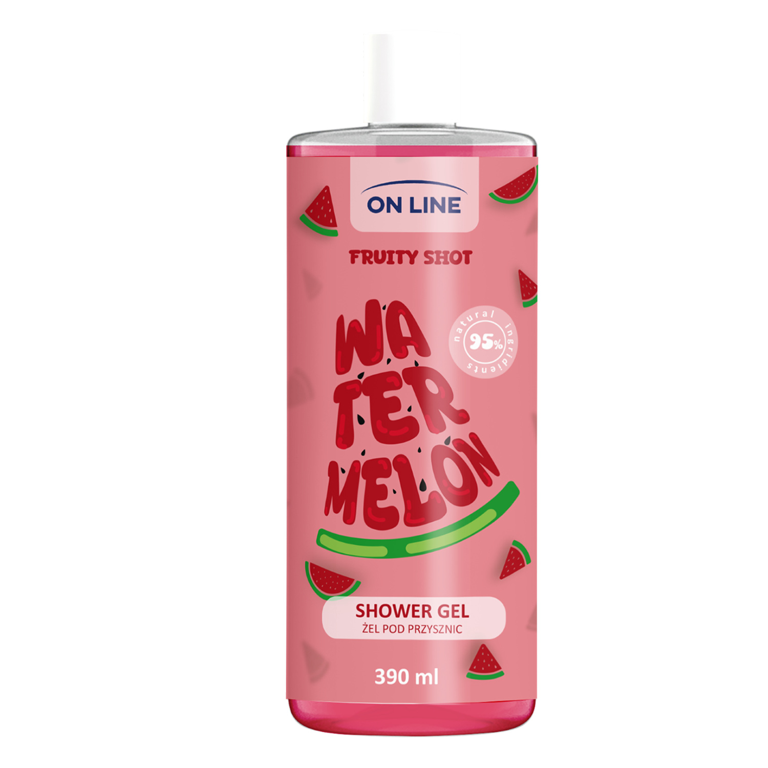 On Line Fruity Shot Watermelon, żel pod prysznic, 390 ml