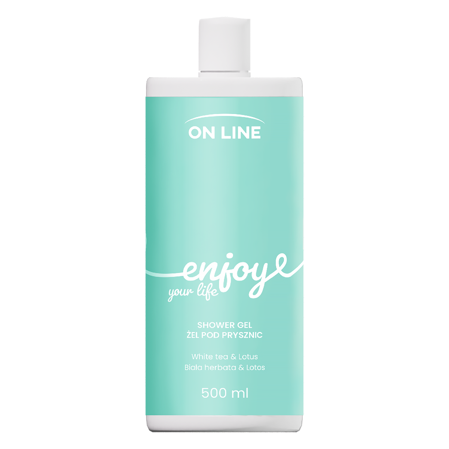 On Line Enjoy, żel pod prysznic, biała herbata i lotos, 500 ml