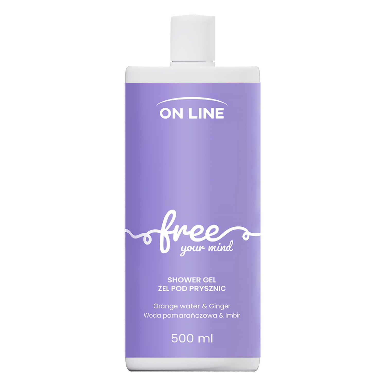 On Line Free, żel pod prysznic, woda pomarańczowa i imbir, 500 ml