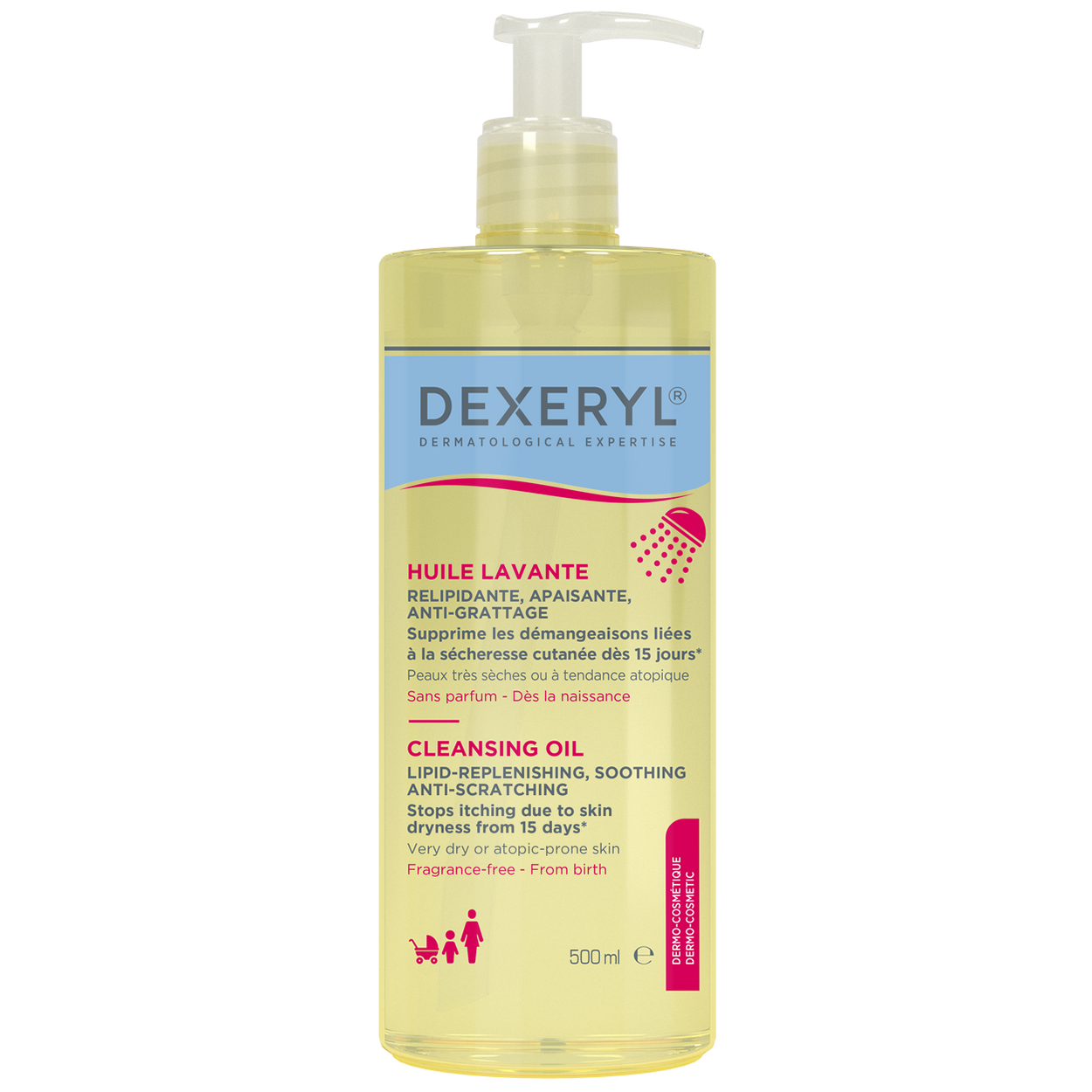 Dexeryl, olejek do mycia ciała, 500 ml