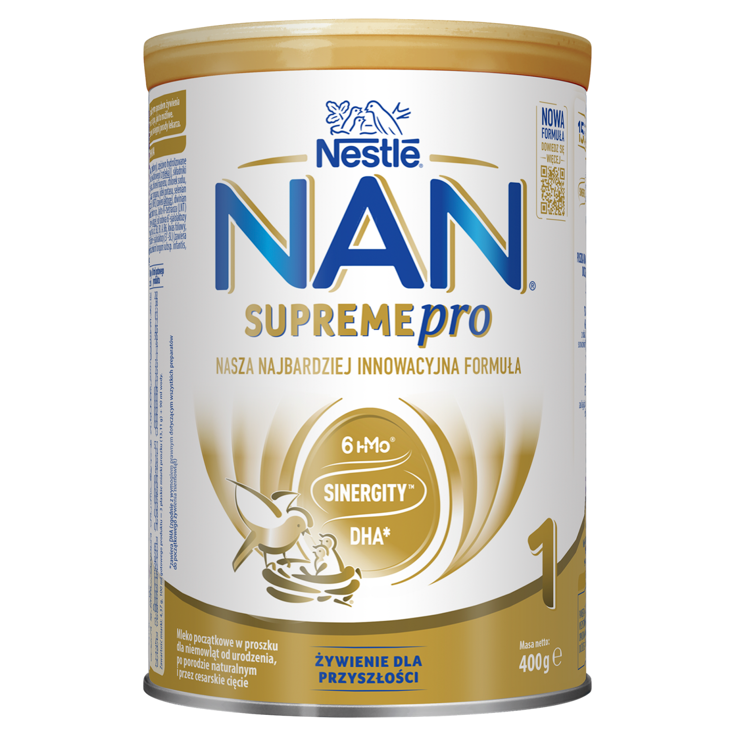 Nestle NAN Supremepro 1 HMO, mleko początkowe dla niemowląt od urodzenia, 400 g