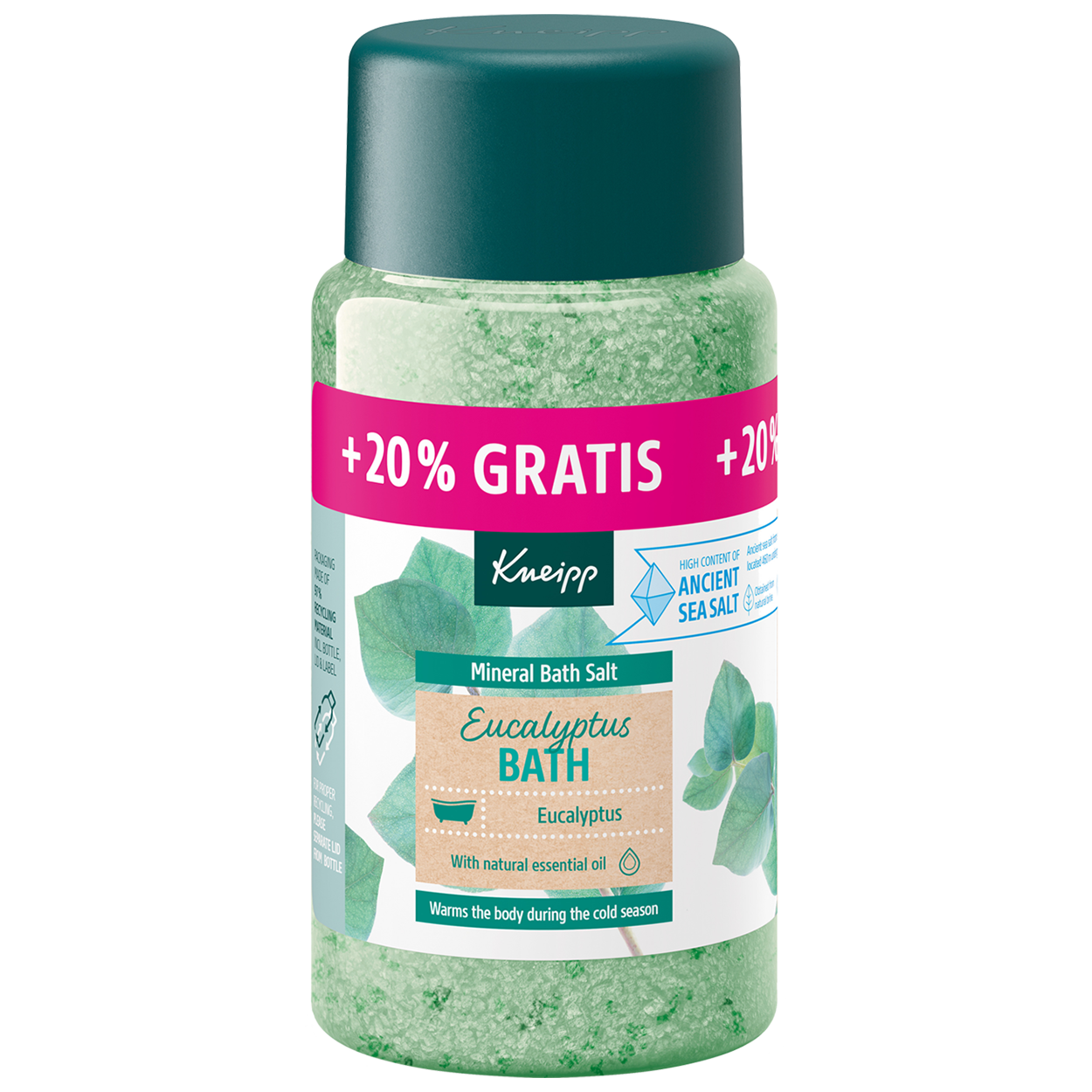 Kneipp Eucalyptus Bath, kryształki do kąpieli z soli mineralnej, 600 g