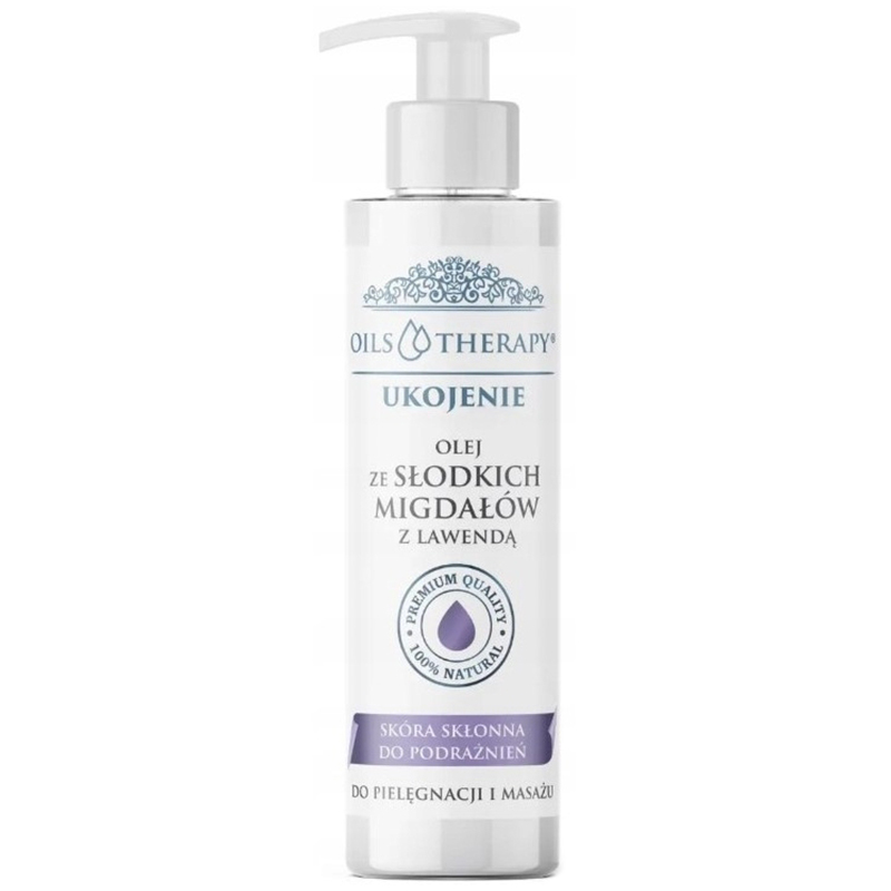 Optima Natura Oils Therapy Ukojenie, olej ze słodkich migdałów z lawendą do pielęgnacji i masażu, 400 ml