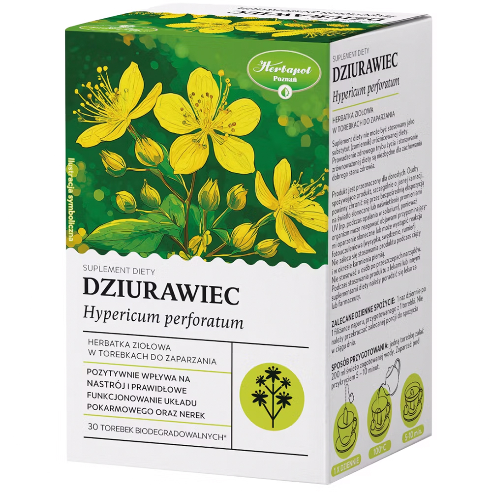 Herbapol Dziurawiec, herbatka ziołowa, 30 saszetek biodegradowalnych