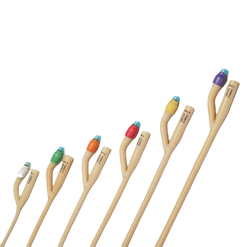 Cewnik urologiczny Foleya, dwudrożny z gumową zastawką, lateks silikonowany, CH 18, 1 sztuka