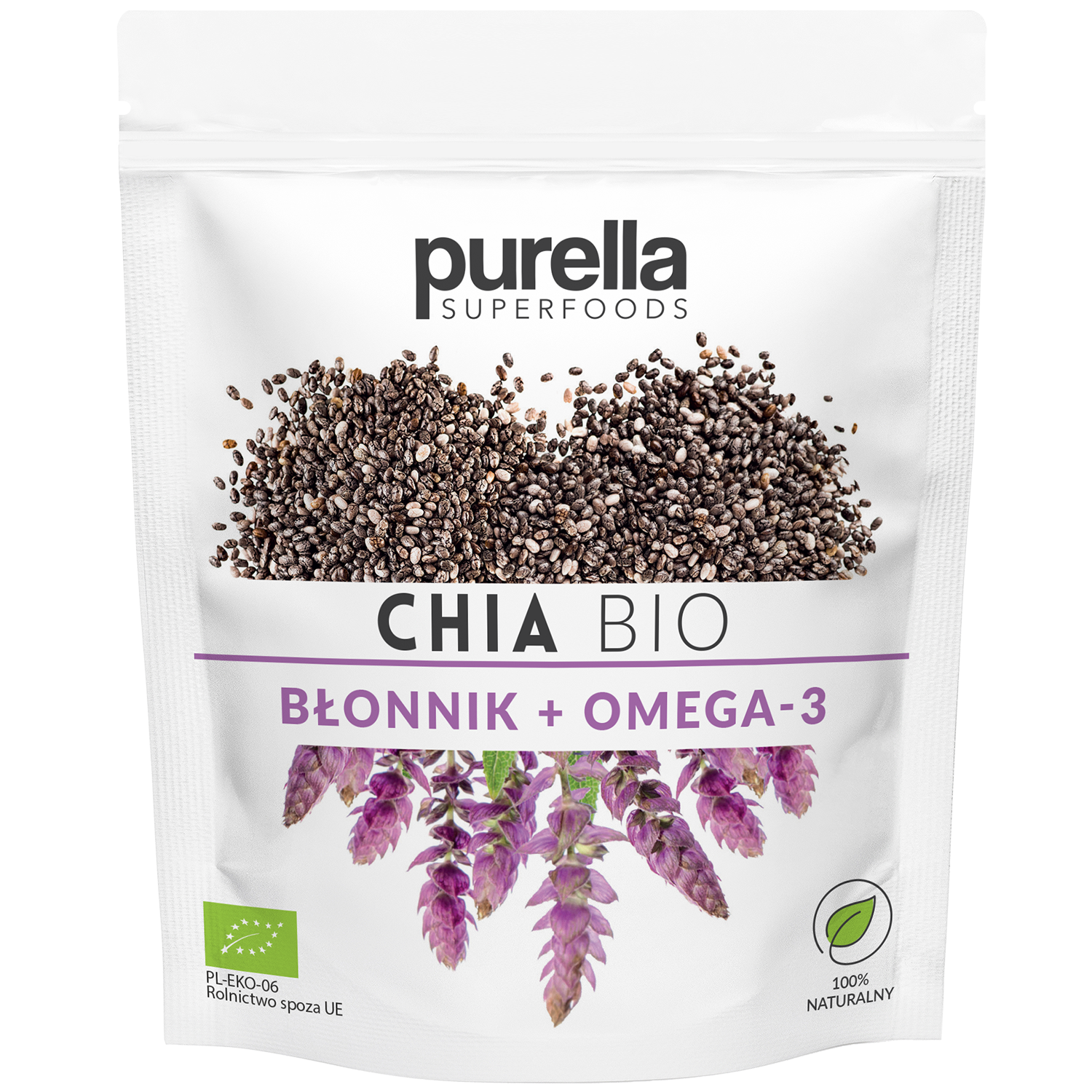 Purella Superfoods Chia Bio, nasiona, XL, 200 g