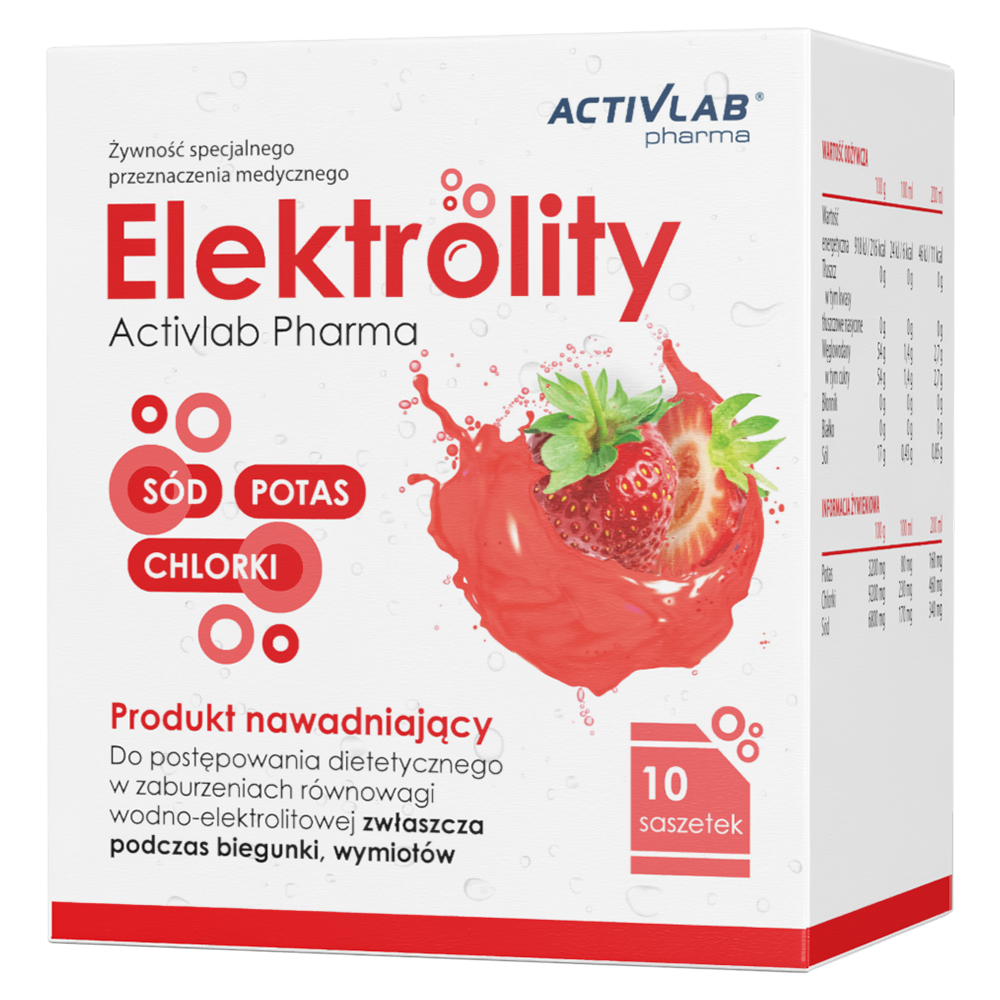 Activlab Pharma Elektrolity, smak truskawkowy, 10 saszetek