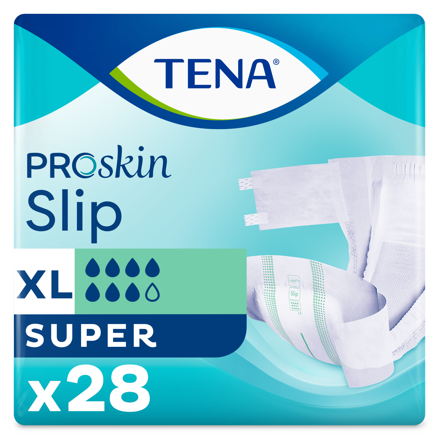 Tena Slip ProSkin, pieluchomajtki, rozmiar XL, 120-160 cm, Super, 28 sztuk