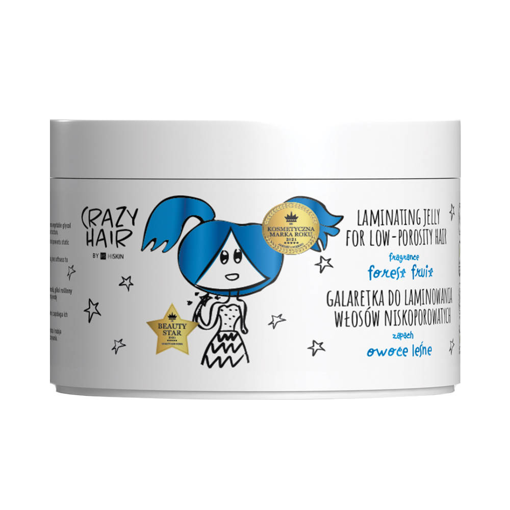 Hiskin Crazy Hair, galaretka do laminowania włosów niskoporowatych, owoce leśne, 300 ml
