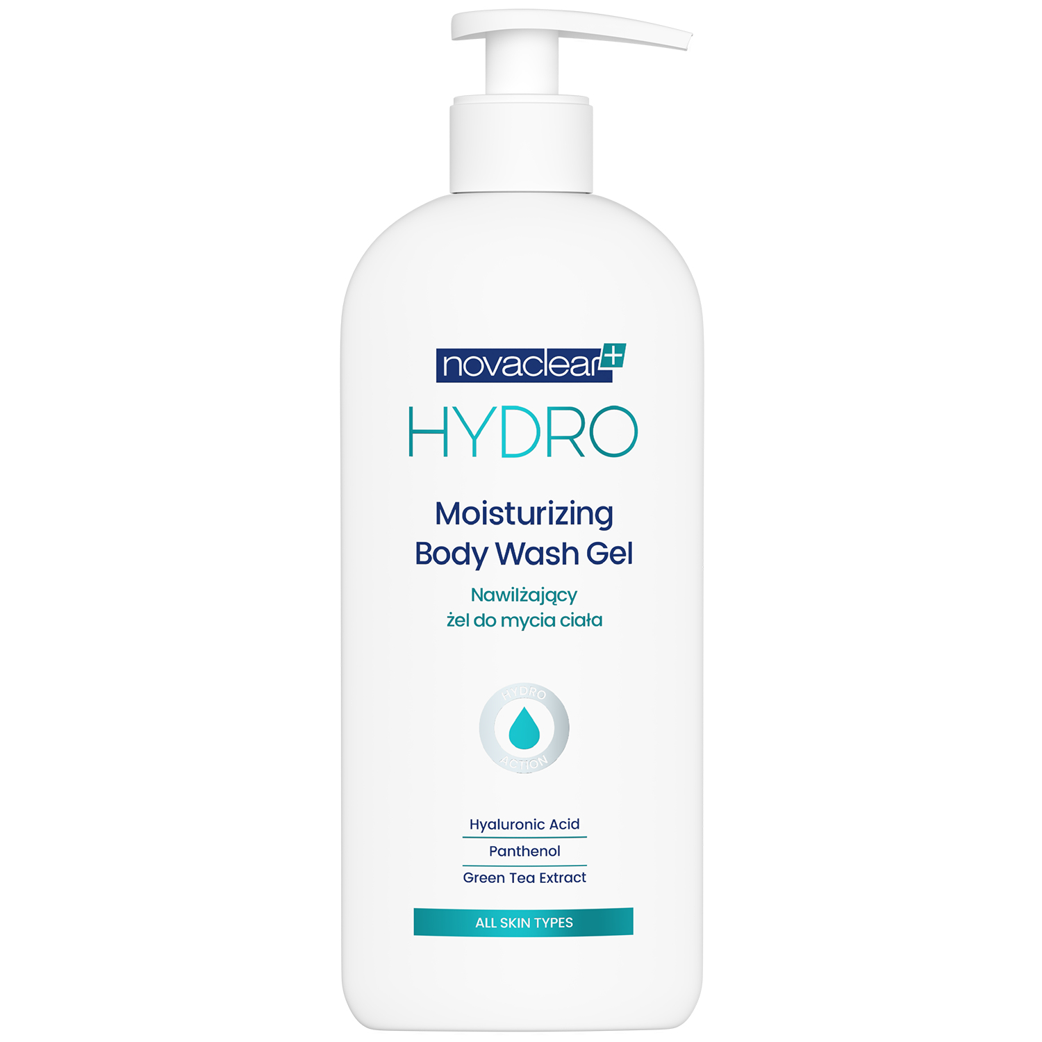 Novaclear Hydro, żel nawilżający do mycia ciała, 500 ml